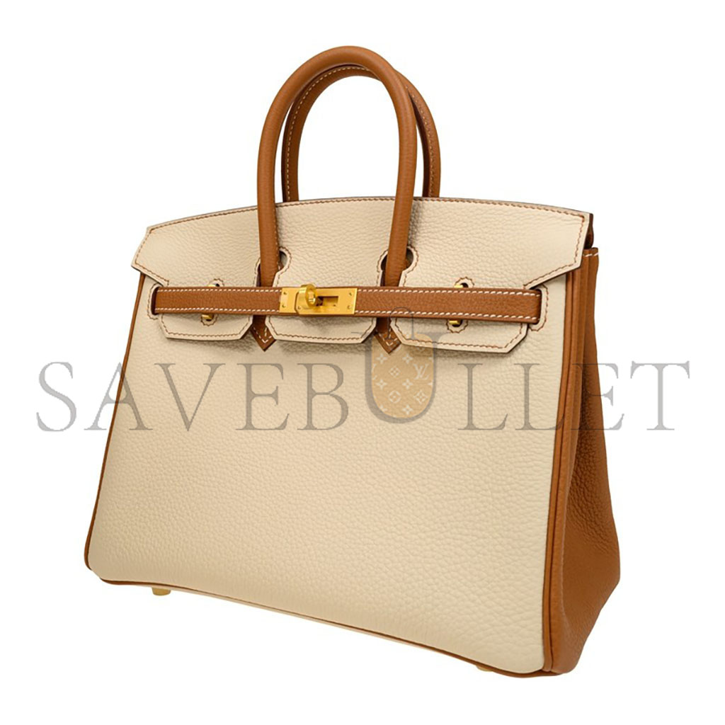 H**mes birkin 30 epsom sellier milkshake white golden brown gold buckle bag h028368ck3z (30*23*15cm)